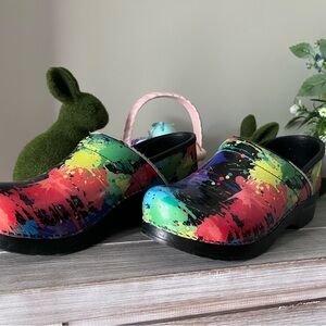Dansko Paint-Splash Clogs - Black Multi
